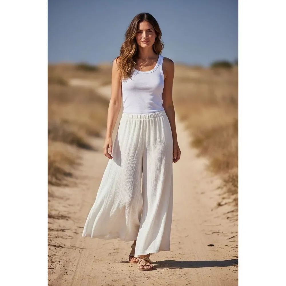 Butter Beige Wide Leg Pants XL